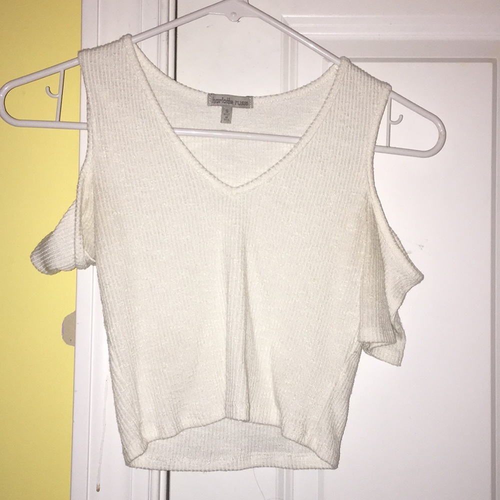 White off the shoulder crop top
